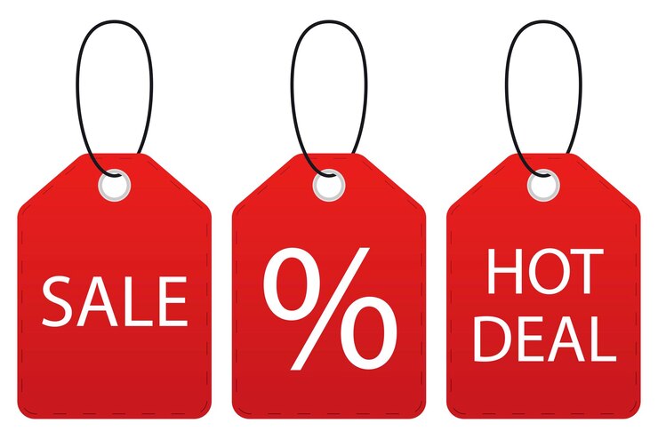 Vetor grátis conjunto de etiquetas de vendas, desconto, venda e oferta imperdível
