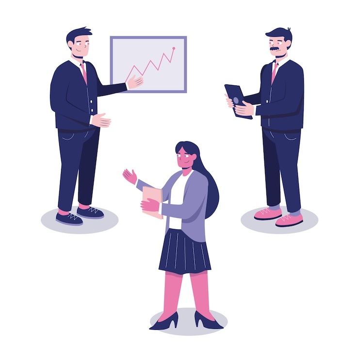 Vetor grátis conjunto de executivos de design plano