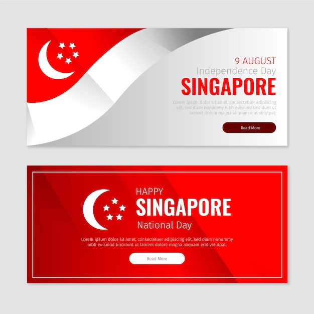 Conjunto de faixas gradiente do dia nacional de singapura