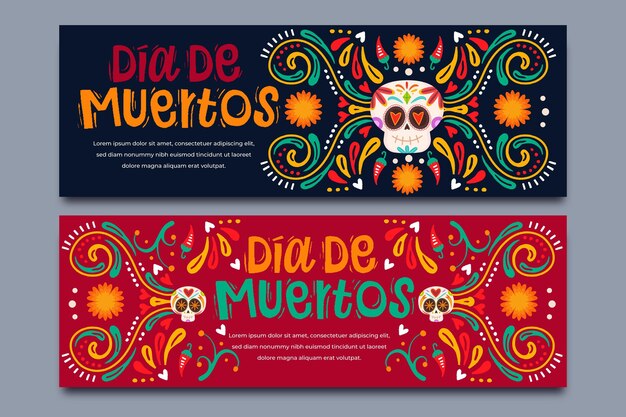 Conjunto de faixas horizontais de diâmetro plano de muertos