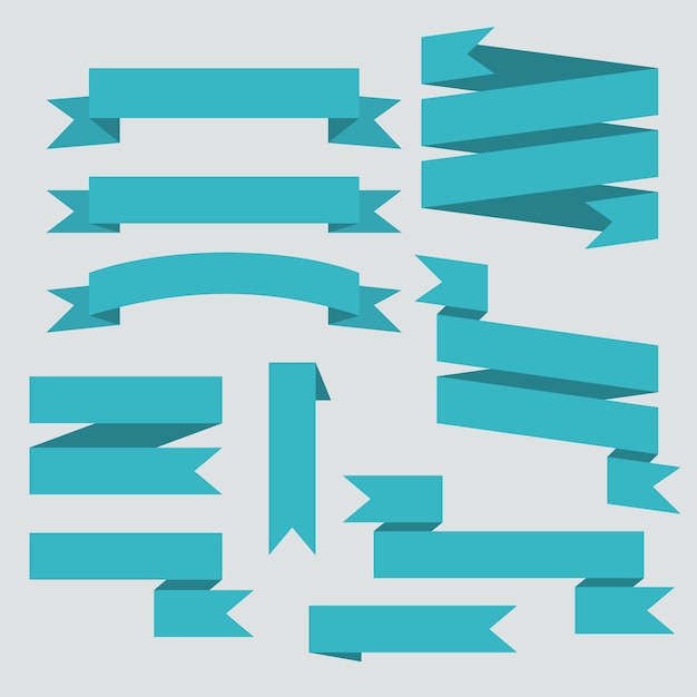 Vetor grátis conjunto de fitas azuis vetoriais isoladas