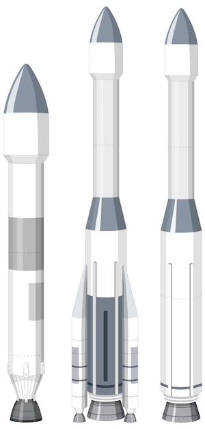 Conjunto de foguetes e veículos de lançamento