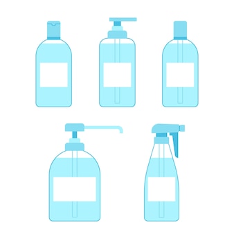 Conjunto de frascos desinfetante para as mãos anti-séptico anti-séptico em gel antibacteriano recipiente de produto de limpeza desinfecção