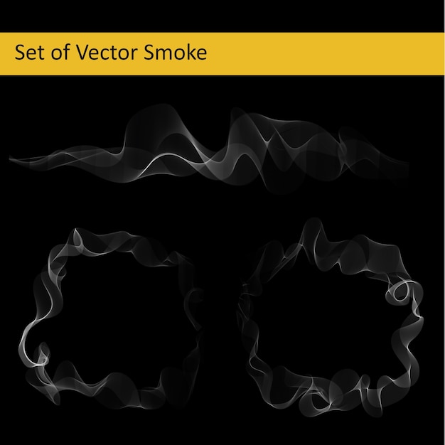 Conjunto de fumaça vetorial abstrata