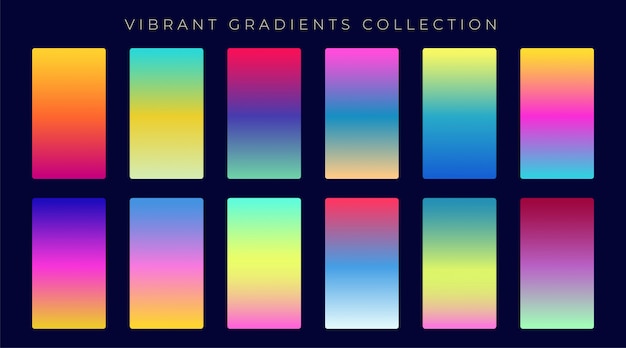 Conjunto de fundo abstrato gradiente colorido Vetor Premium