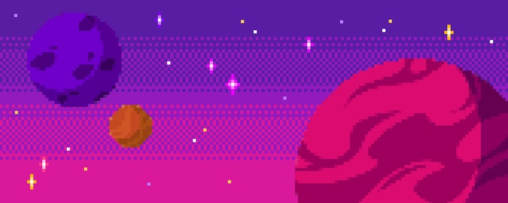 Vetor grátis conjunto de fundos de espaço de pixel
