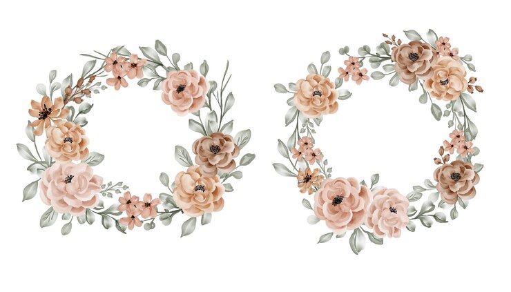 Vetor grátis conjunto de grinalda de flores com rosa e folhas