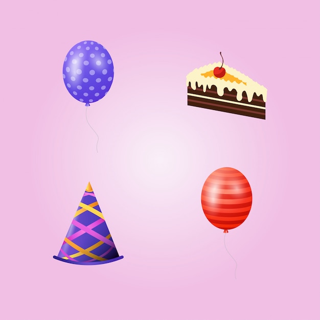 Vetor grátis conjunto de ícones de aniversário vector