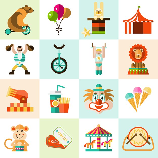 Conjunto de ícones de circo