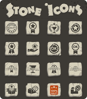 Conjunto de ícones de pedra da web de qualidade para o design da interface do usuário