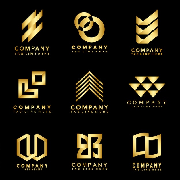 Conjunto de idéias de design de logotipo da empresa