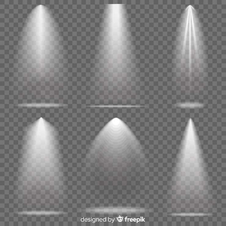 Vetor grátis conjunto de iluminação realista da cena