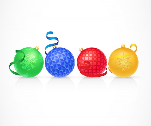 Vetor grátis conjunto de ilustração de bolas de natal