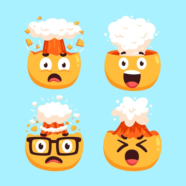 Vetor grátis conjunto de ilustração de emojis desenhados à mão