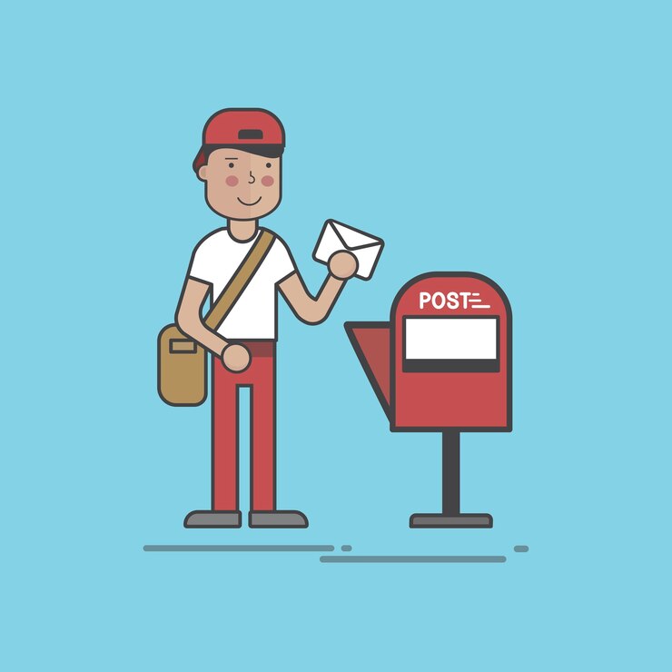 Vetor grátis conjunto de ilustração de entrega post