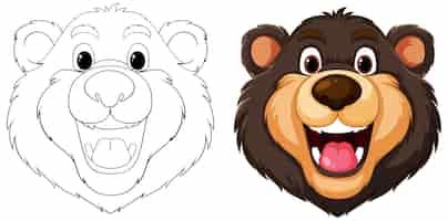 Vetor grátis conjunto de ilustrações vetoriais amigáveis para ursos