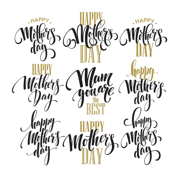 Conjunto de letras do dia das mães