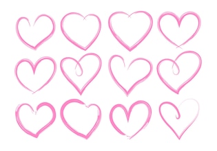 coração rosa desenho