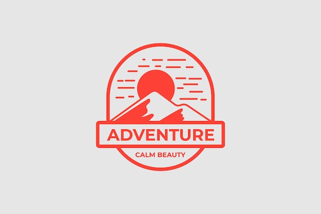 Conjunto de logotipo de montanha simples e moderno