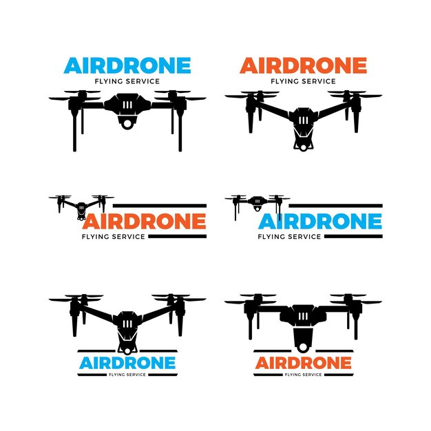 Conjunto de logotipo do drone