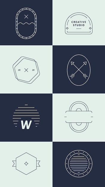 Vetor grátis conjunto de logotipo simples de negócios