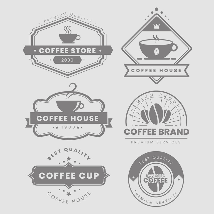Vetor grátis conjunto de logotipo vintage de café