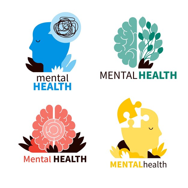 Conjunto de logotipos de saúde mental