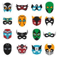 Conjunto de máscaras de super-herói