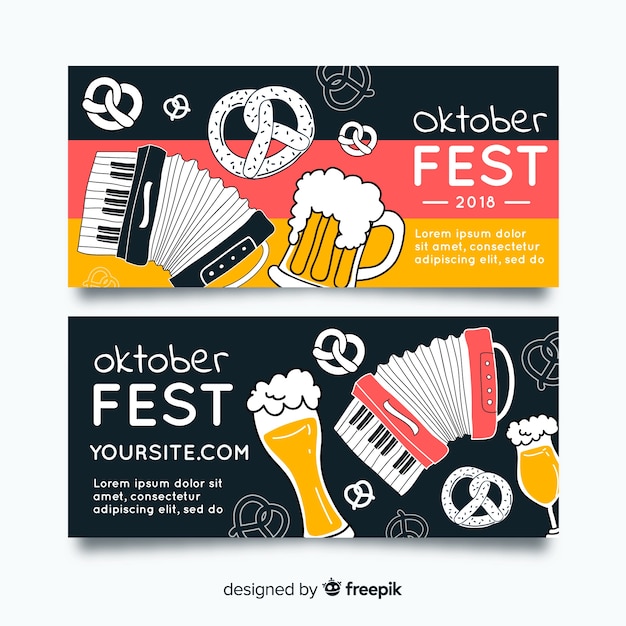 Conjunto de modelo de banner de festa oktoberfest