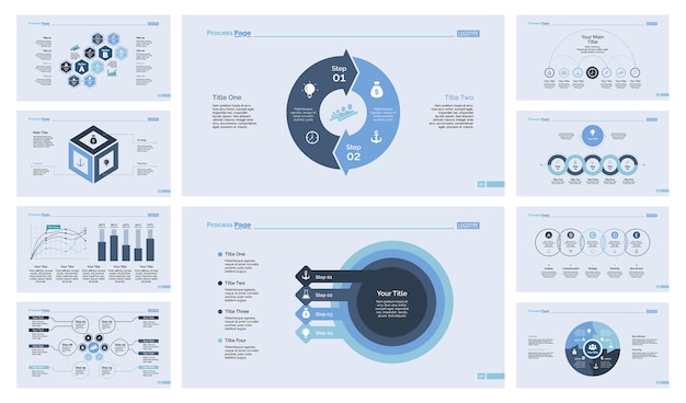 Conjunto de modelos de 10 modelos de slides de negócios