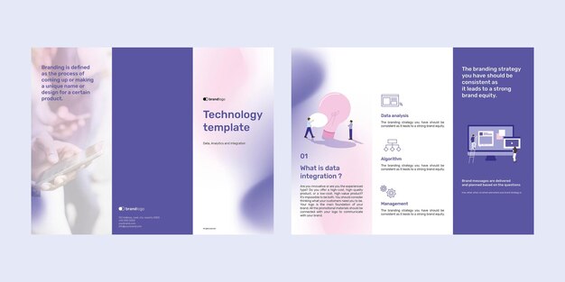 Conjunto de modelos de brochura de tecnologia editável