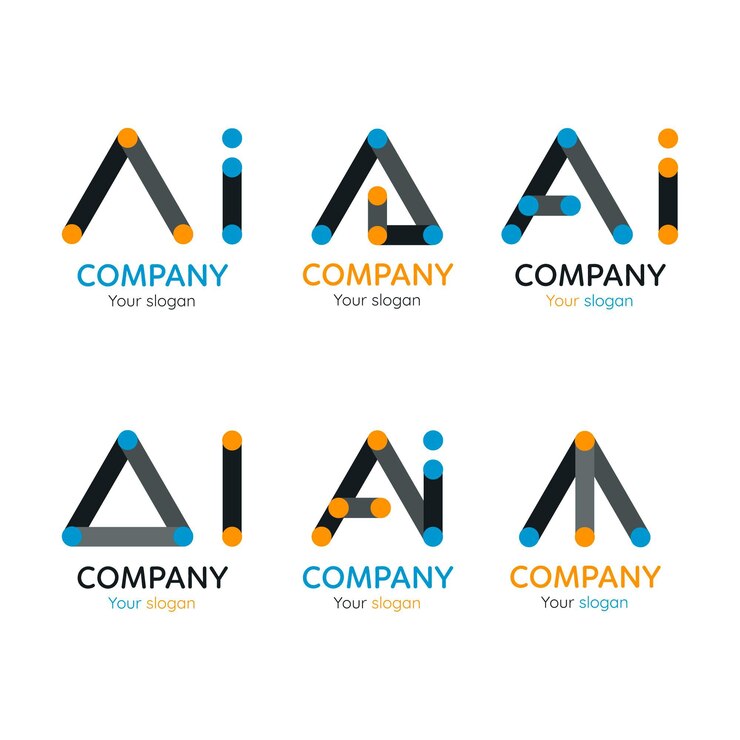 Vetor grátis conjunto de modelos de logotipo ai de design plano