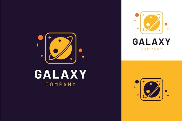 Vetor grátis conjunto de modelos de logotipo de galáxia plana