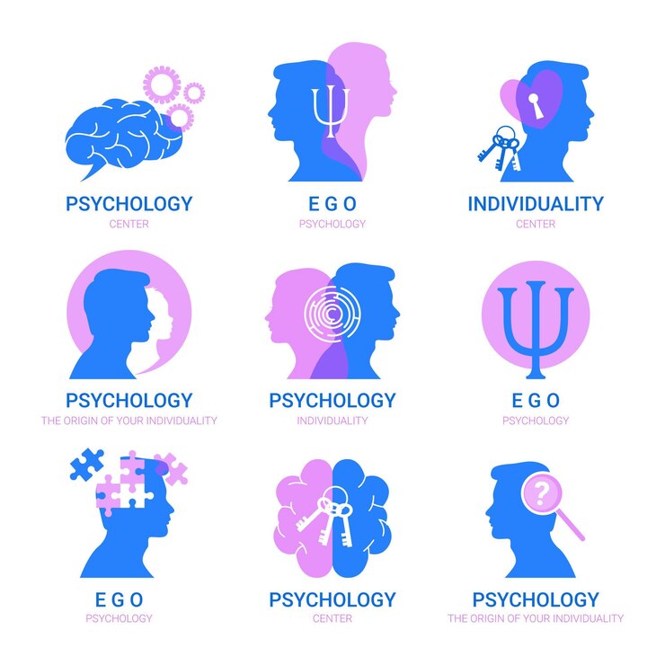 Vetor grátis conjunto de modelos de logotipo de saúde mental