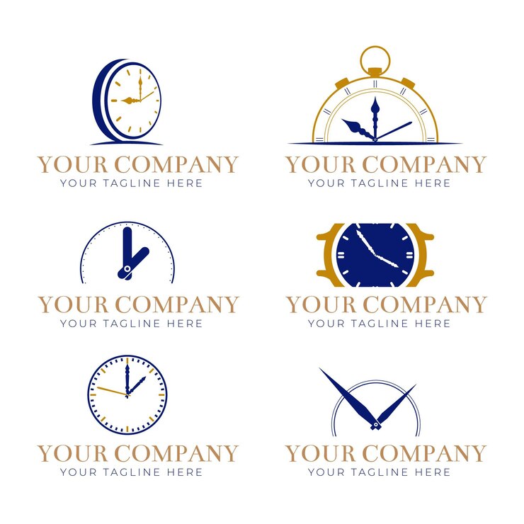 Vetor grátis conjunto de modelos de logotipo de tempo