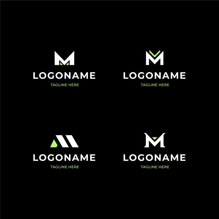 Vetor grátis conjunto de modelos de logotipo flat m