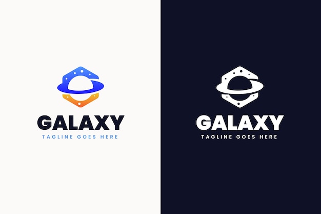 Vetor grátis conjunto de modelos de logotipo gradiente de galáxia