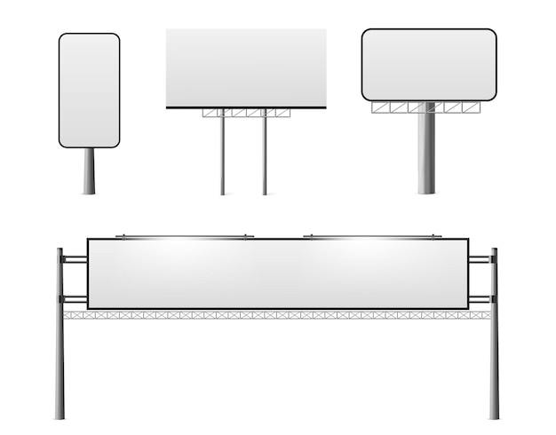 Vetor grátis conjunto de modelos de outdoor billboard