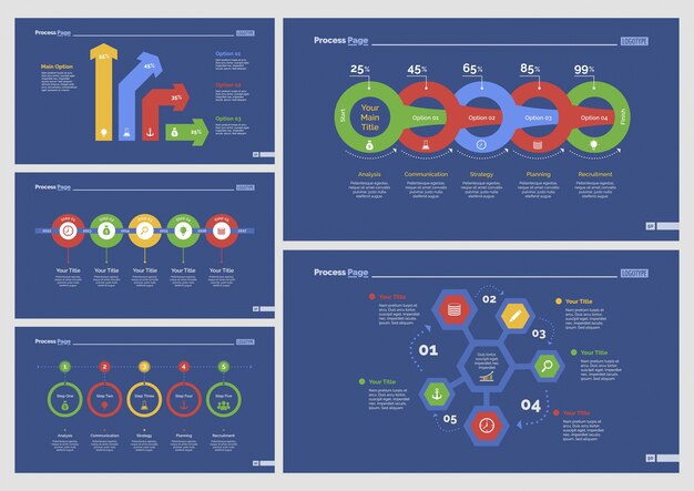 Conjunto de modelos de slide de cinco finanças