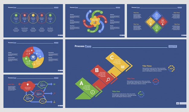 Conjunto de modelos de slide de seis produções