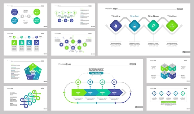 Conjunto de modelos de slides de 10 trabalhos em equipe