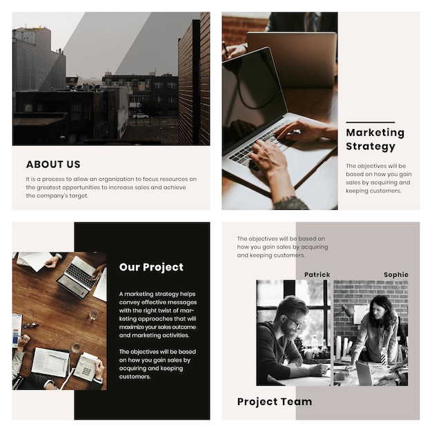 Conjunto de modelos editáveis de marketing de mídia social