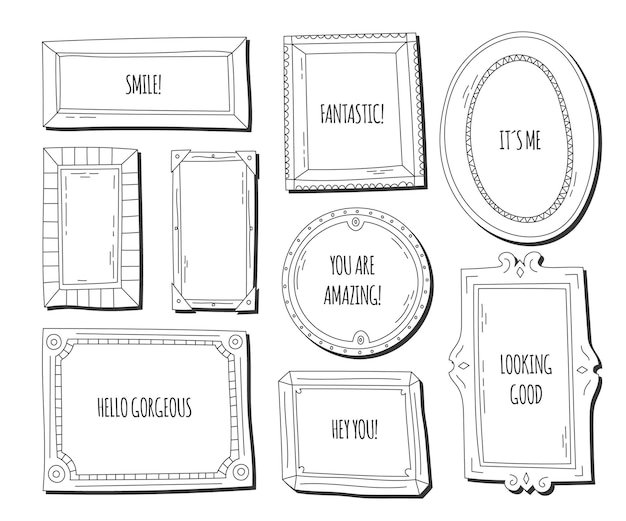 Conjunto De Molduras Ornamentais Desenhadas | Vetor Grátis