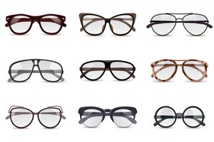 Conjunto de óculos realistas