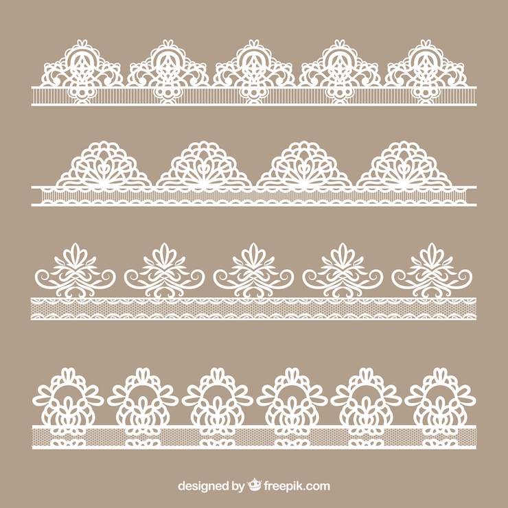 Vetor grátis conjunto de ornamentos de renda