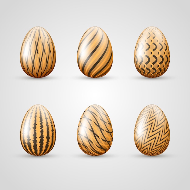 Vetor grátis conjunto de ovos diferentes para o dia de páscoa
