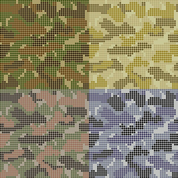 Conjunto de padrões de camuflagem pontilhados