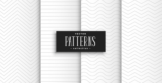 Vetor grátis conjunto de padrões geométricos mínimos brancos elegantes