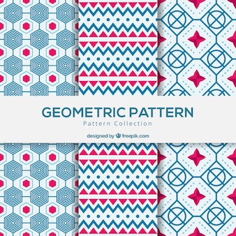 Conjunto de padrões geométricos reais Vetor grátis