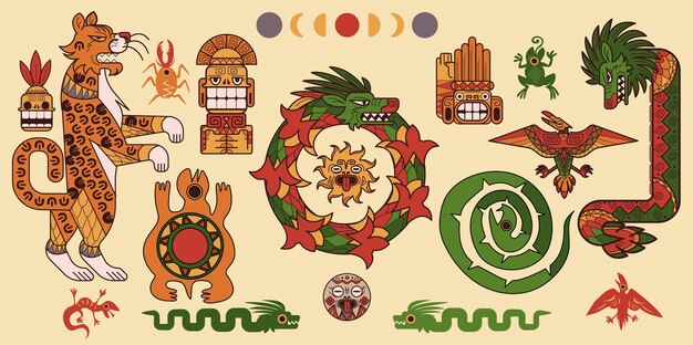 Conjunto de padrões maias ou astecas